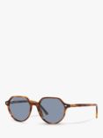 Ray-Ban RB2195 Unisex Thalia Striped Tortoiseshell Square Sunglasses, Striped Havana