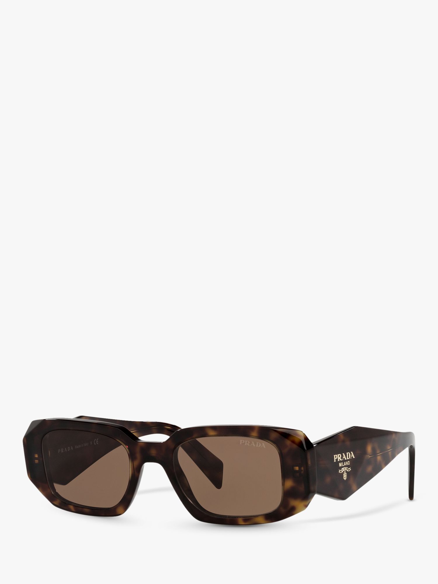 Prada PR 17WS Women's Tortoiseshell Square Sunglasses, Brown at John ...