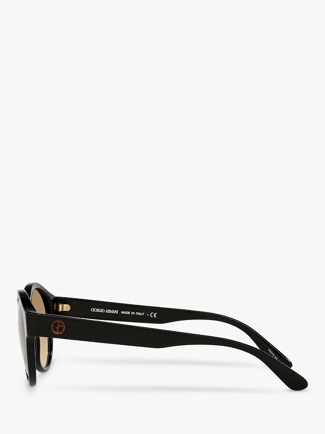 Giorgio Armani AR8146 Women's Oval Sunglasses, Black/Beige Gradient