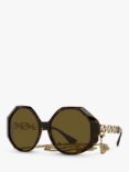 Versace VE4395 Women's Square Sunglasses, Havana