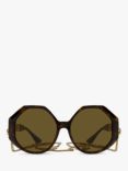 Versace VE4395 Women's Square Sunglasses, Havana