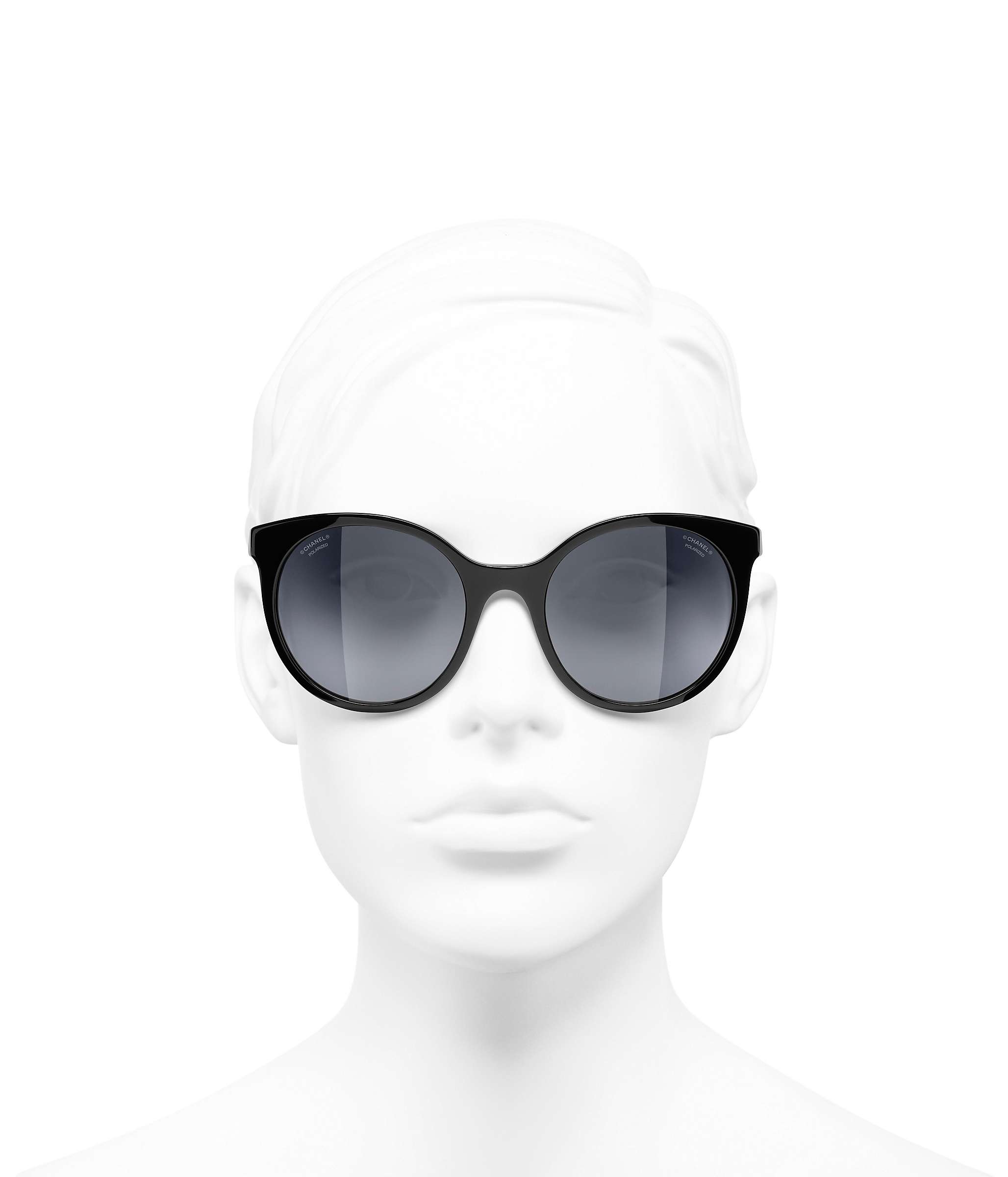 Buy CHANEL Oval Sunglasses CH5440 Black/Grey Gradient Online at johnlewis.com