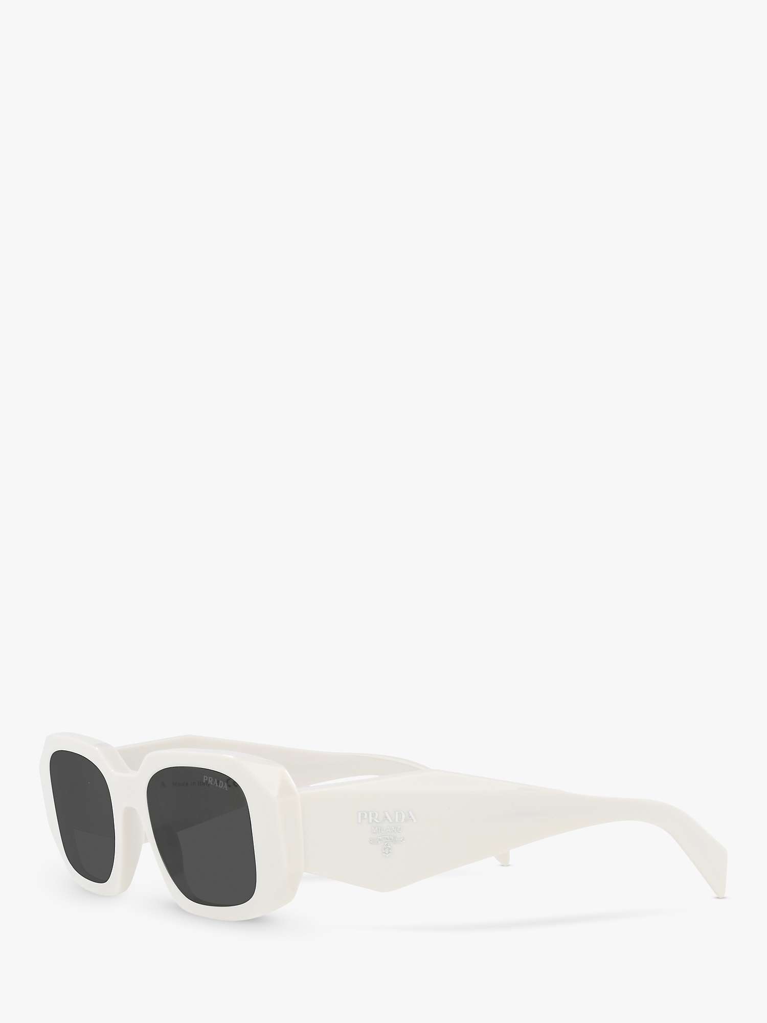 Buy Prada PR17WS Women's Rectangular Sunglasses, White/Black Online at johnlewis.com