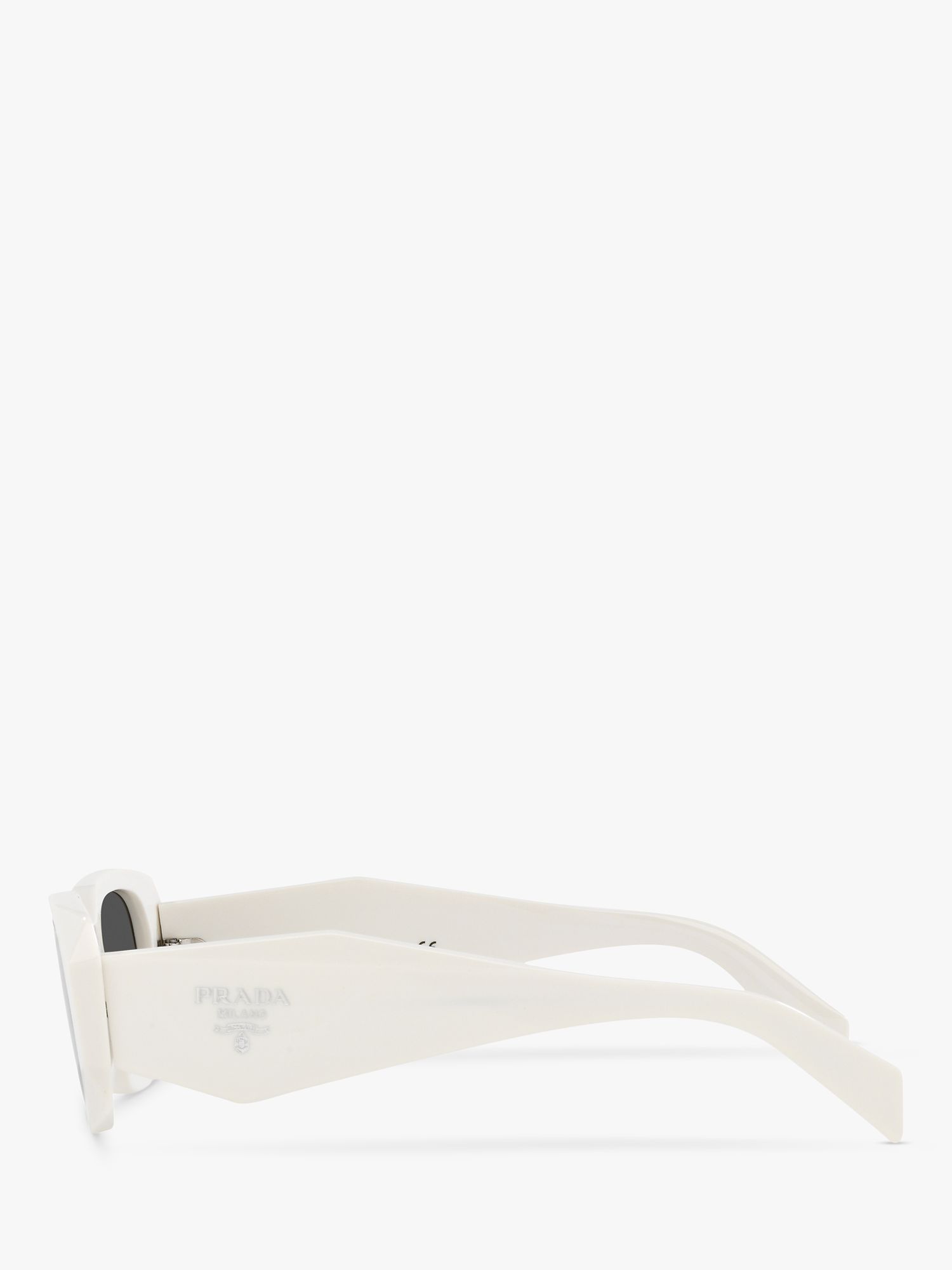 Prada PR17WS Women's Rectangular Sunglasses, White/Black