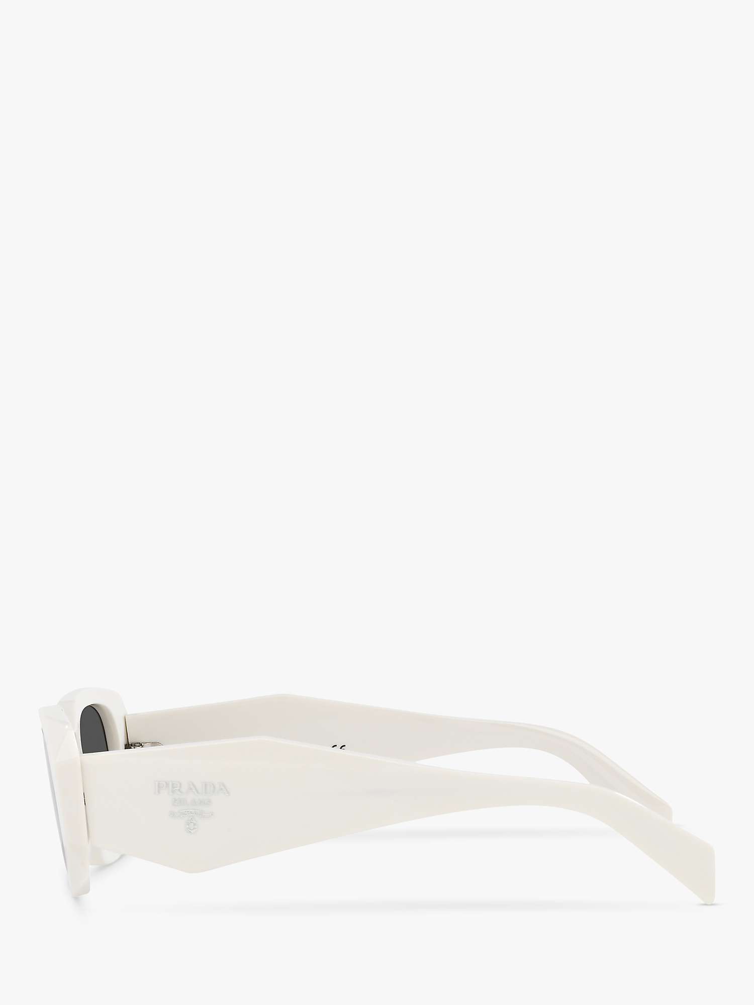 Buy Prada PR17WS Women's Rectangular Sunglasses, White/Black Online at johnlewis.com