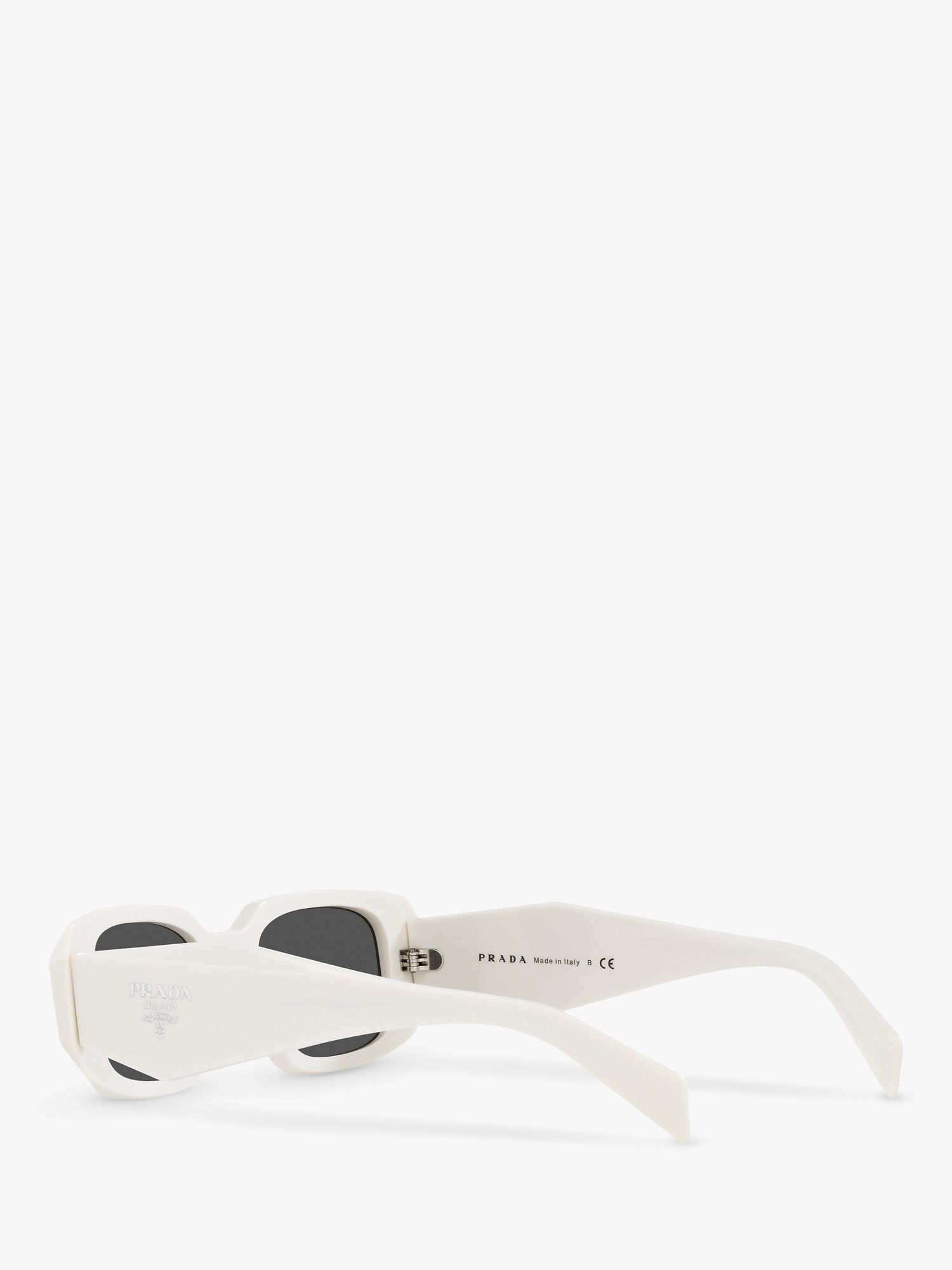 Prada PR17WS Women's Rectangular Sunglasses, White/Black at John Lewis ...