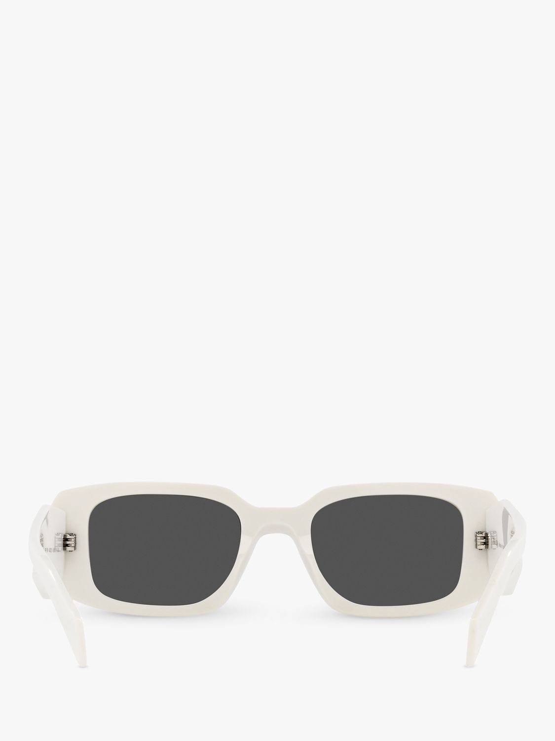 Prada PR17WS Women's Rectangular Sunglasses, White/Black