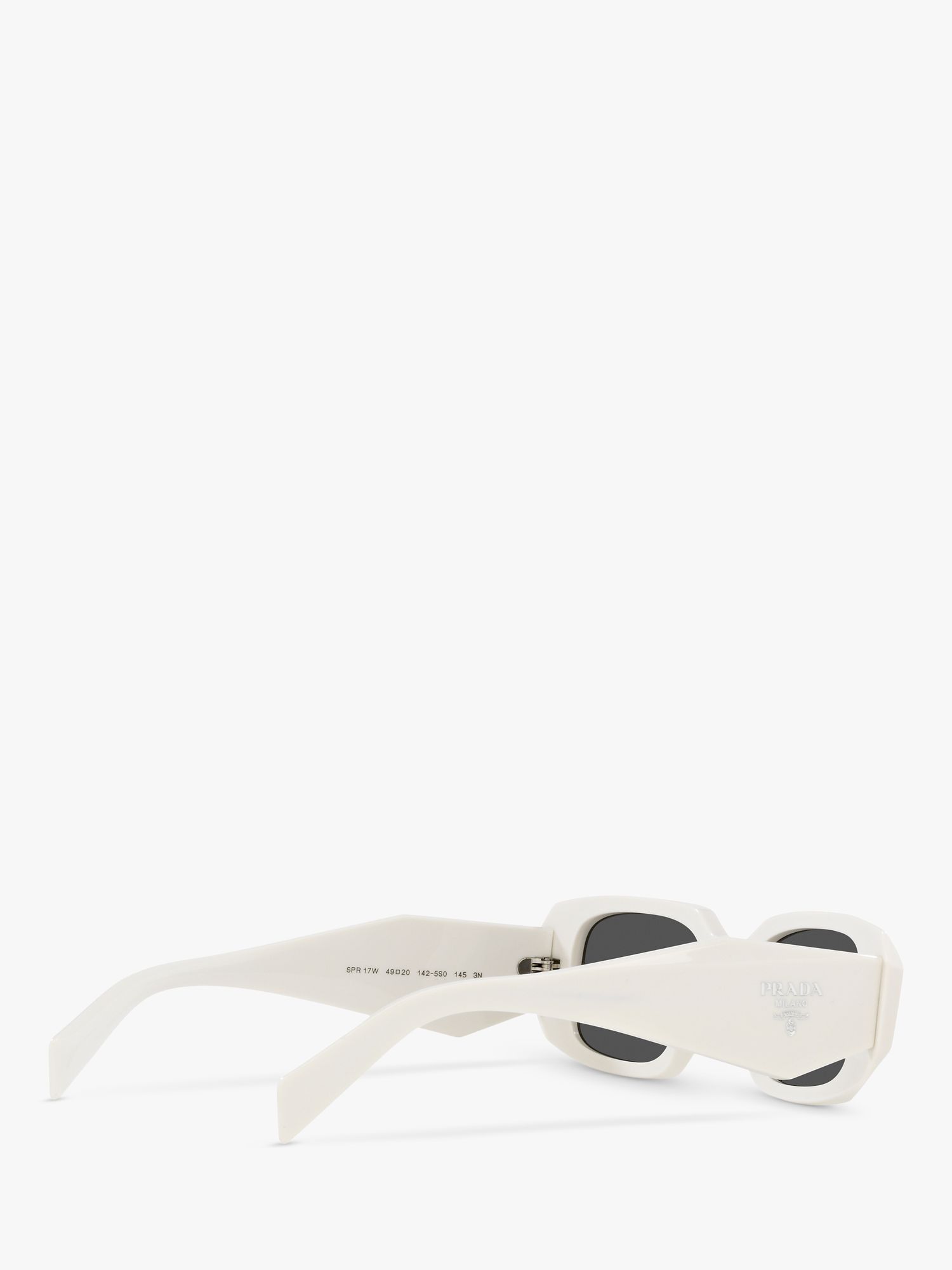 Prada PR17WS Women's Rectangular Sunglasses, White/Black