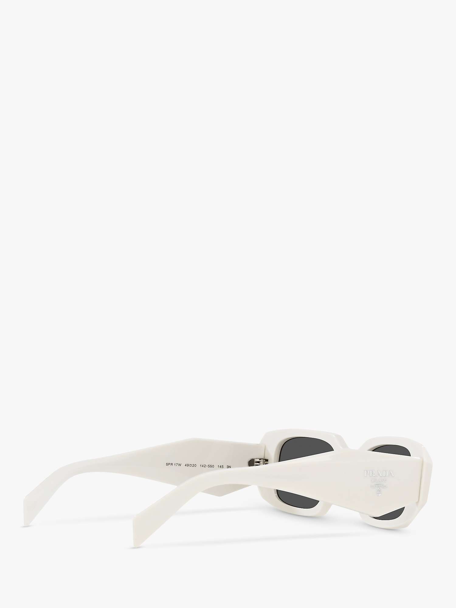 Buy Prada PR17WS Women's Rectangular Sunglasses, White/Black Online at johnlewis.com