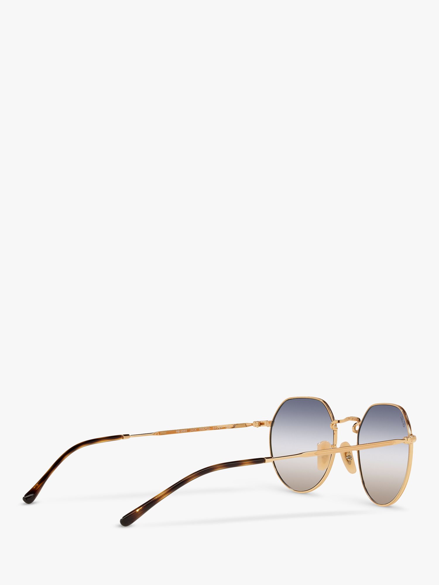 Ray-Ban RB3565 Jack Unisex Metal Hexagonal Sunglasses, Gold/Multi Gradient