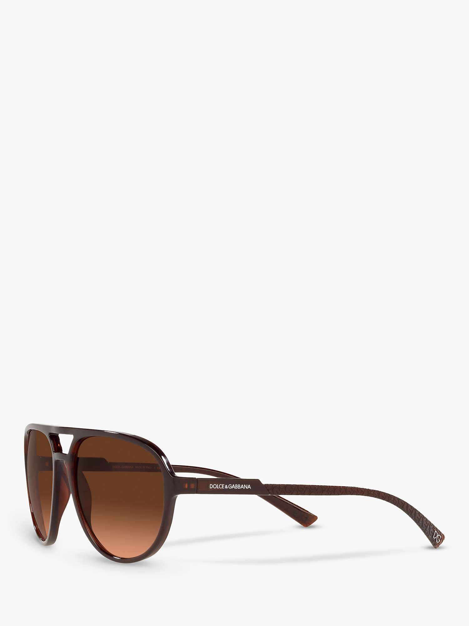 Buy Dolce & Gabbana DG6150 Men's Aviator Sunglasses, Matte Brown/Brown Gradient Online at johnlewis.com