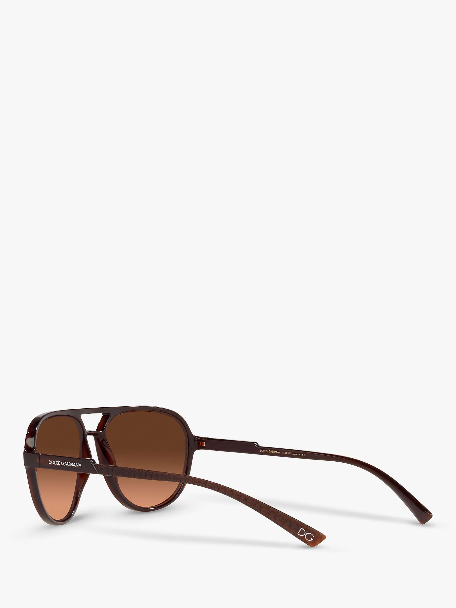 Buy Dolce & Gabbana DG6150 Men's Aviator Sunglasses, Matte Brown/Brown Gradient Online at johnlewis.com