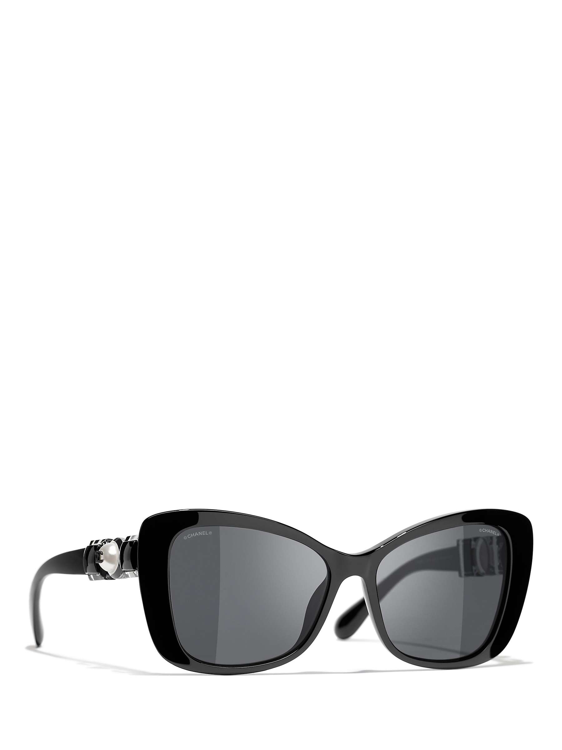CHANEL Cat Eye Sunglasses CH5445H Black/Grey Gradient at John Lewis &  Partners