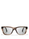 CHANEL Rectangular Sunglasses CH5442 Striped Brown/Light Grey