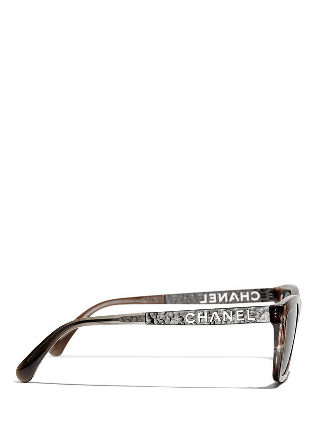 CHANEL Rectangular Sunglasses CH5442 Striped Brown/Light Grey