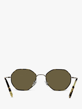 Giorgio Armani AR6112J Men's Rectangular Sunglasses, Matte Gunmetal/Brown