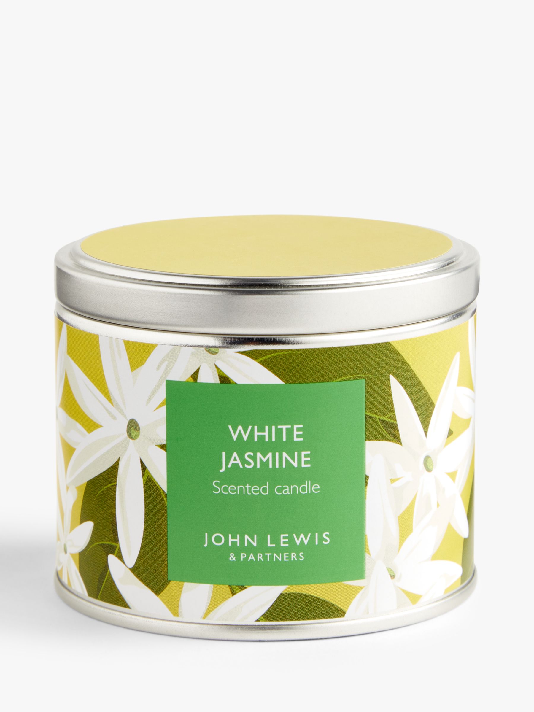 John Lewis White Jasmine Tin Scented Candle, 225g