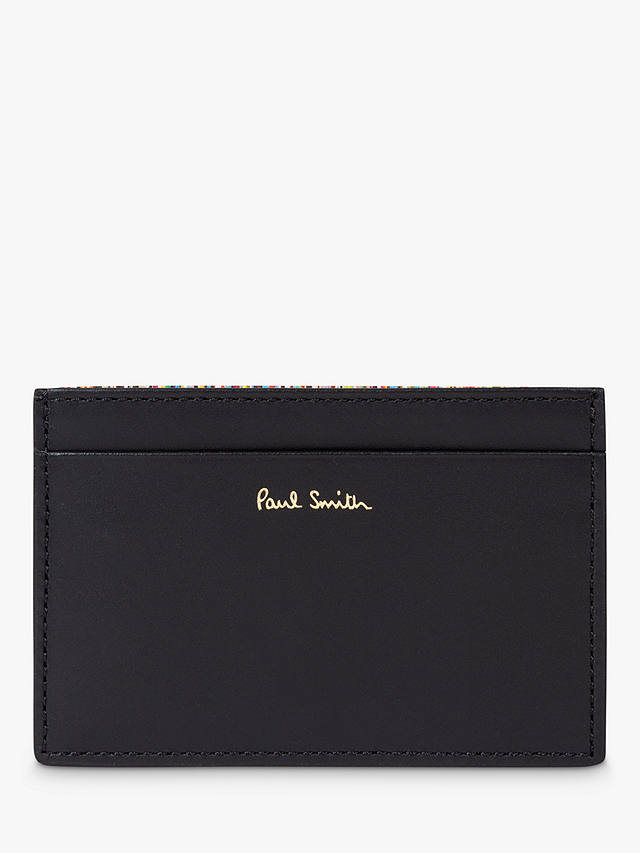 Paul Smith Multi Stripe Leather Cardholder, Black/Multi