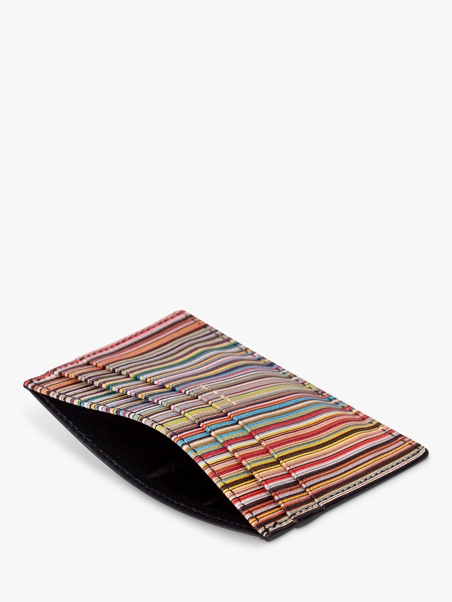 Buy Paul Smith Multi Stripe Leather Cardholder, Black/Multi Online at johnlewis.com
