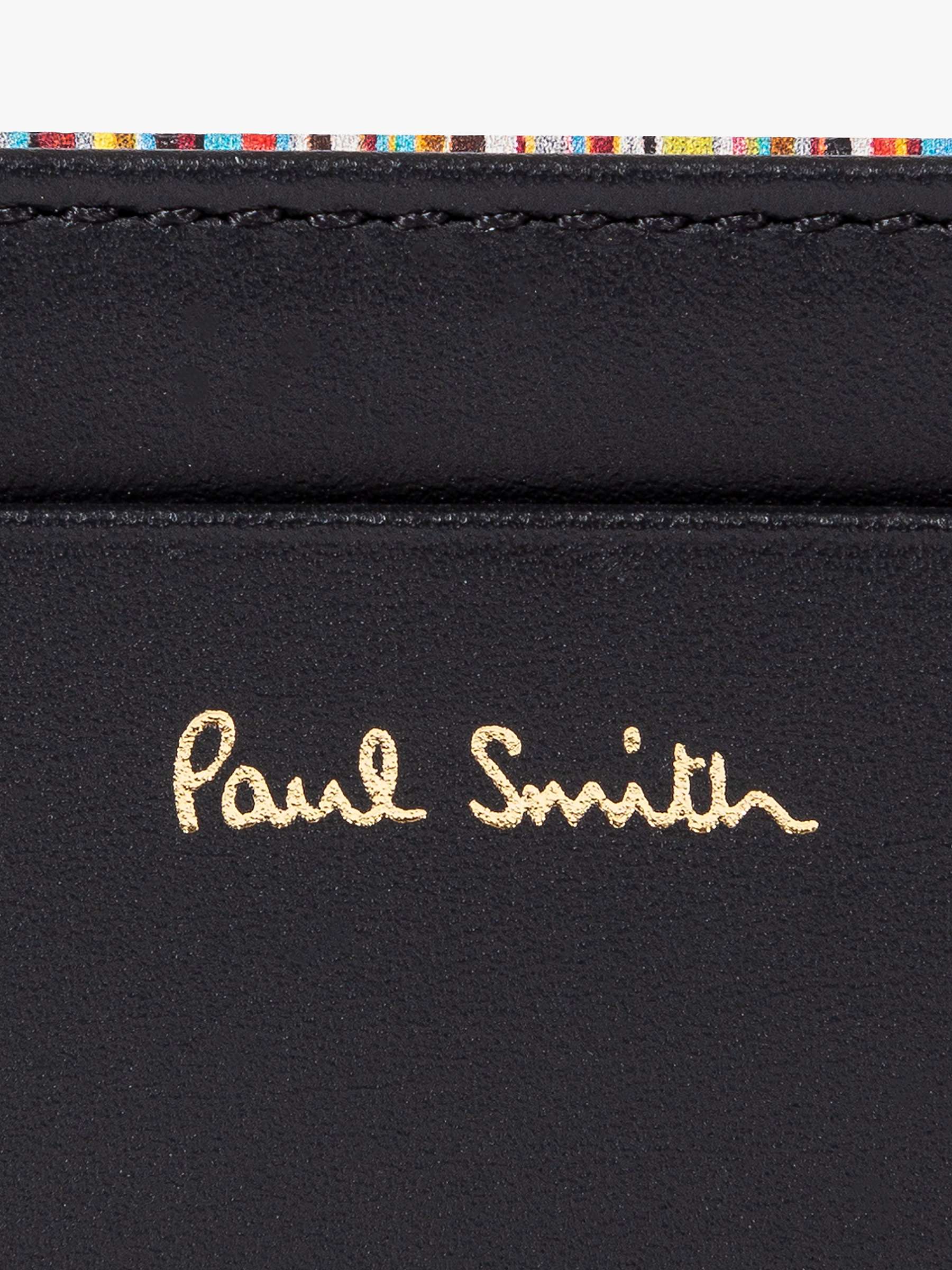 Buy Paul Smith Multi Stripe Leather Cardholder, Black/Multi Online at johnlewis.com