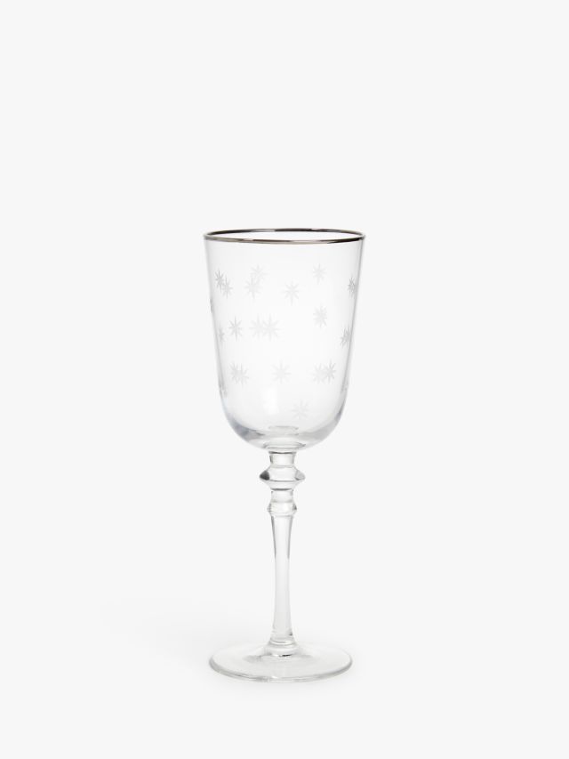 2-7 Pc Wine Glass Elegant Etched Clear Crystal Floral Motif by