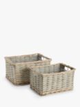 ANYDAY John Lewis & Partners Willow Storage Baskets, Set of 2, Natural / Grey