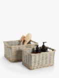 John Lewis ANYDAY Willow Storage Baskets, Set of 2, Natural / Grey