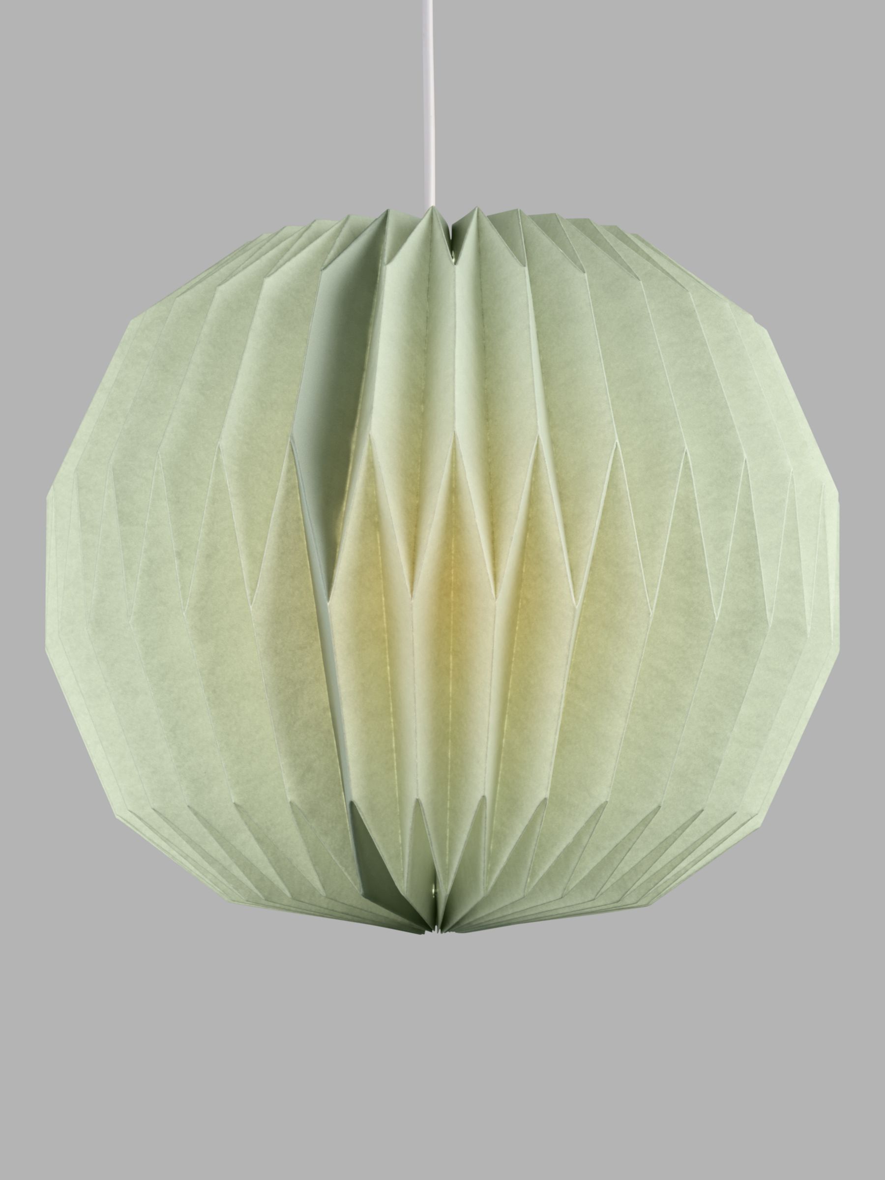 John Lewis ANYDAY Issie Easy-to-Fit Paper Ceiling Shade, Dusty Green