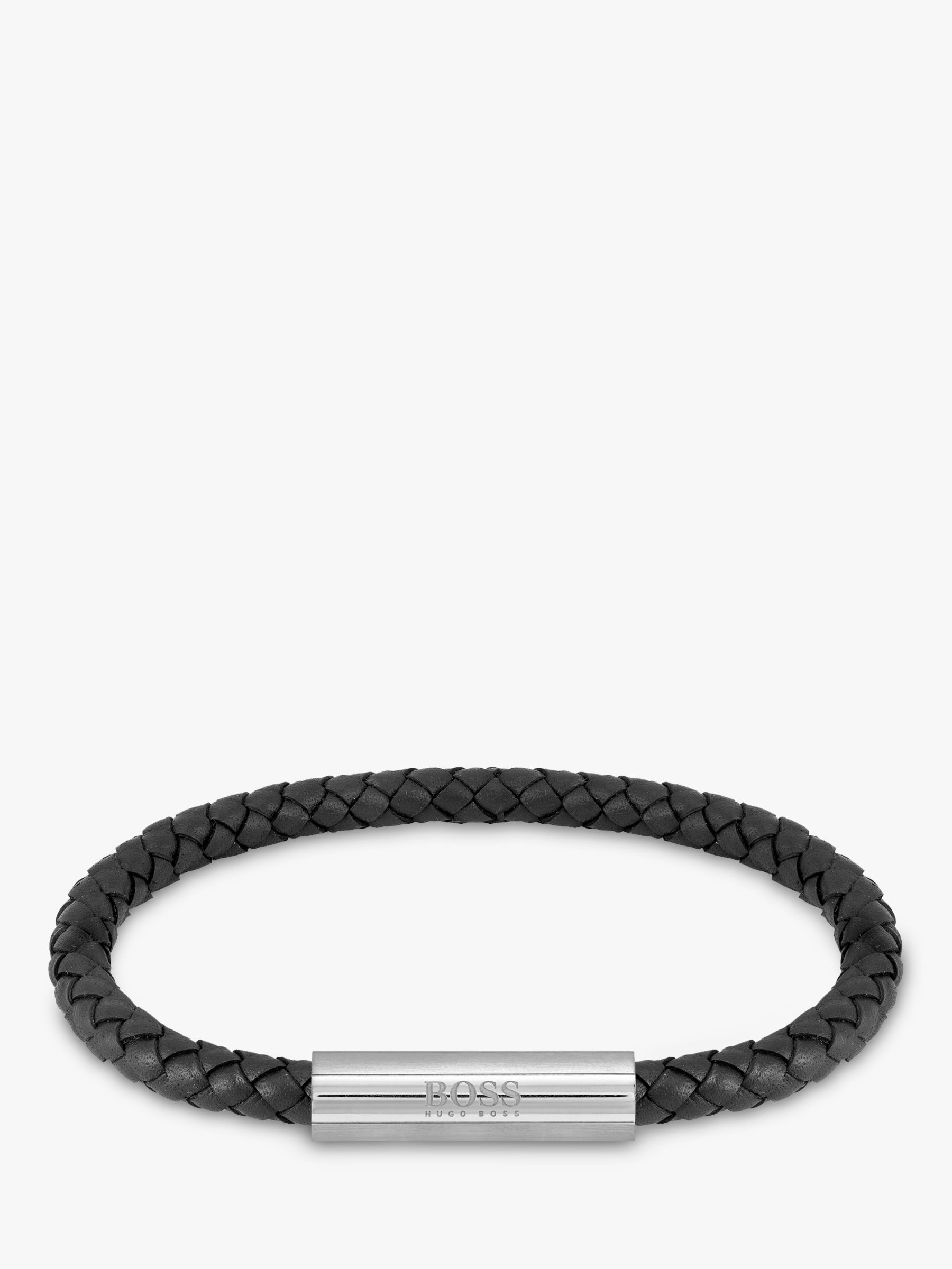 Under the Rose Personalised Men's Woven Leather Bracelet, Black at John  Lewis & Partners