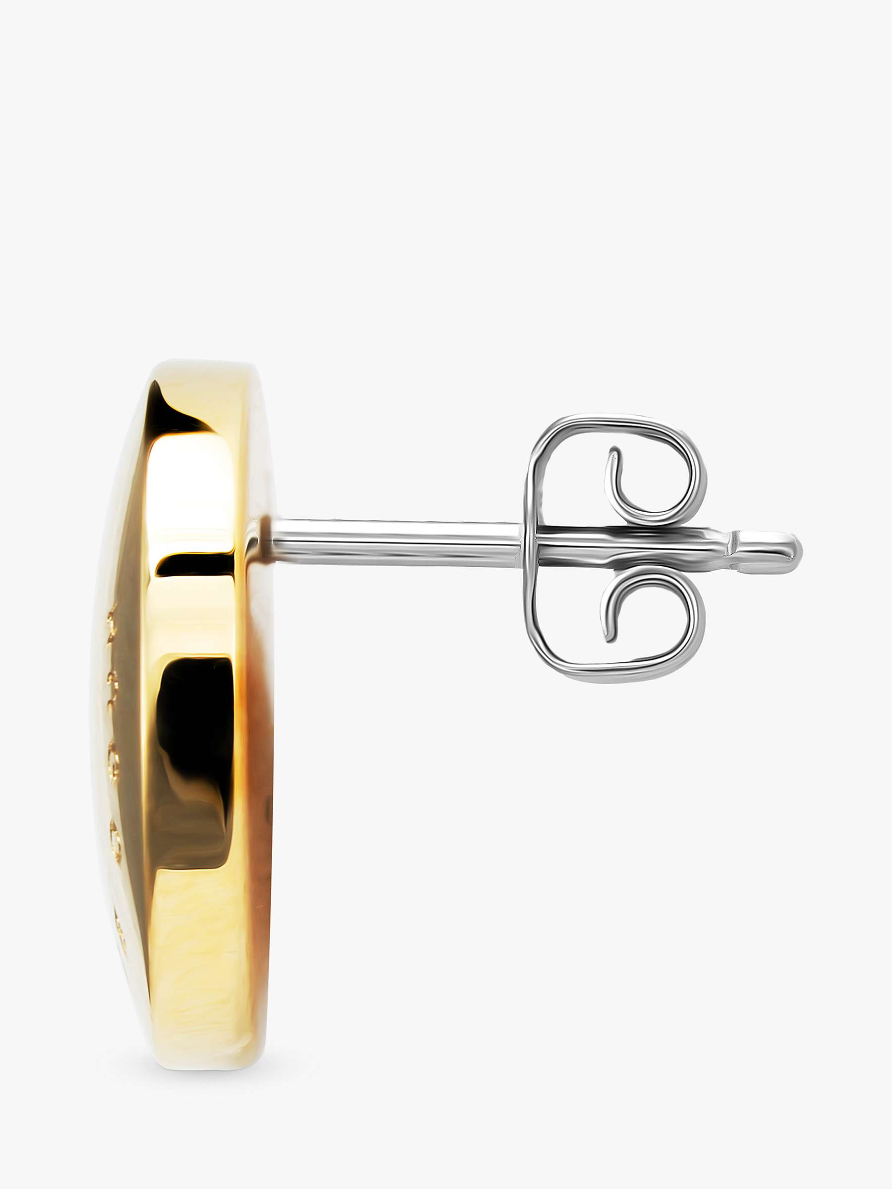 Buy BOSS Logo Round Stud Earrings, Gold Online at johnlewis.com