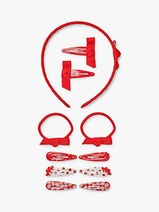 Small Stuff Kids' Back to School Hair Accessories Bundle, Pack of 11, Red