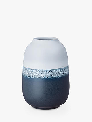 Denby Minerals Barrel Vase, H26cm, Blue