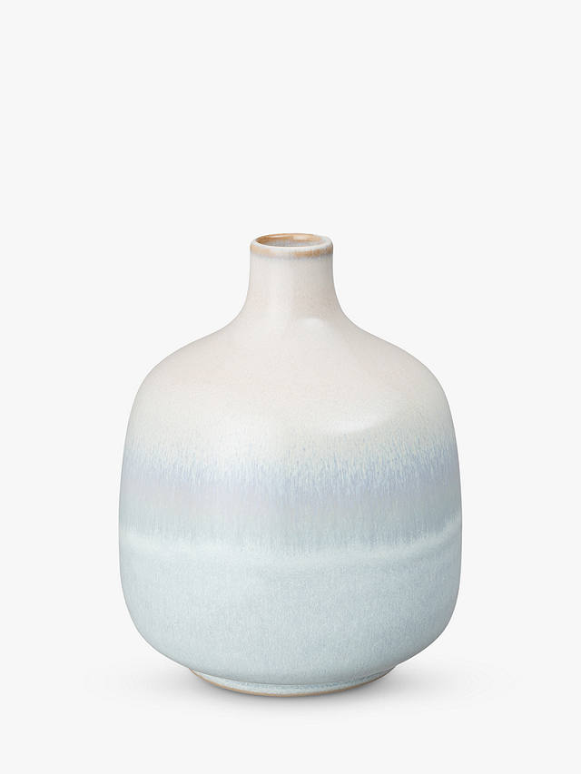 Denby Quartz Rose Square Bud Vase, H13cm, Pink/Blue