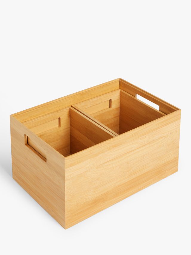 John Lewis ANYDAY Bamboo Under-Sink Shelves