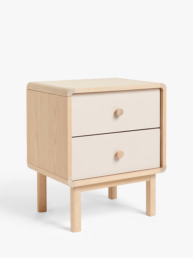ANYDAY John Lewis & Partners Domino Bedside Table, Natural/Nougat
