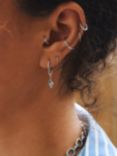 Astrid & Miyu Cubic Zirconia Huggie Hoop Earrings, Silver/Clear