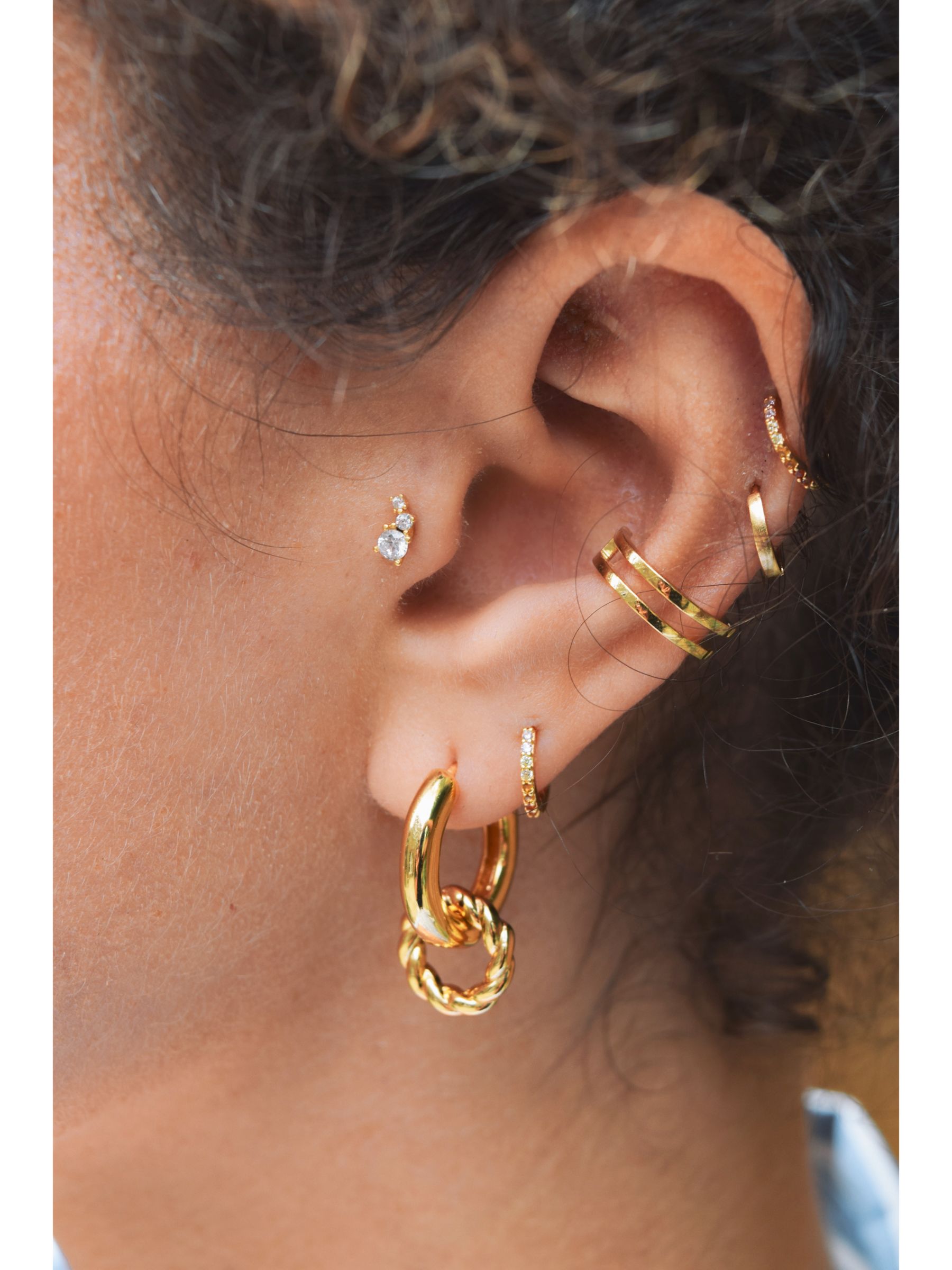 Buy Astrid & Miyu Cubic Zirconia Huggie Hoop Earrings Online at johnlewis.com