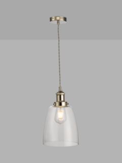 John Lewis Revival Glass Ceiling Light, Clear/Polished Nickel