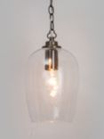 John Lewis Clover Glass Ceiling Light, Clear/Antique Brass