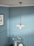 John Lewis & Partners Tutu Ceramic Ceiling Light, White/Antique Brass