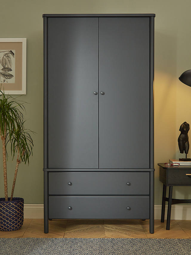 John Lewis & Partners Spindle Double Wardrobe with 2 Drawers, Storm