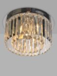 John Lewis Gleam Crystal Flush Bathroom Ceiling Light, Clear/Polished Chrome