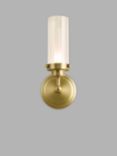 John Lewis & Partners Ribbed Glass Bathroom Wall Light, Antique Brass