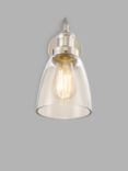 John Lewis Revival Wall Light, Clear/Polished Nickel