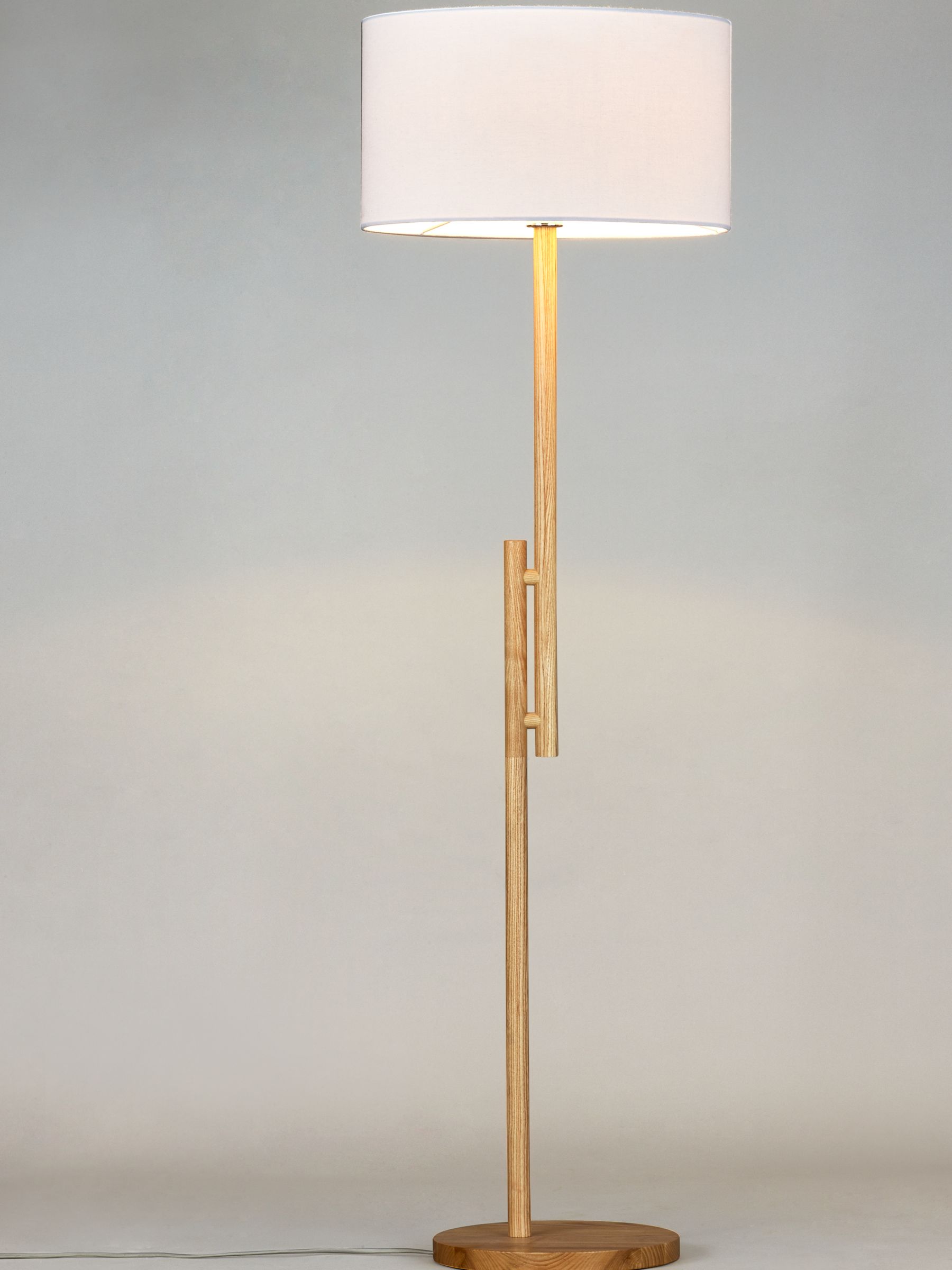 John Lewis & Partners Ashbourne Floor Lamp, Natural Ash Wood/Ivory