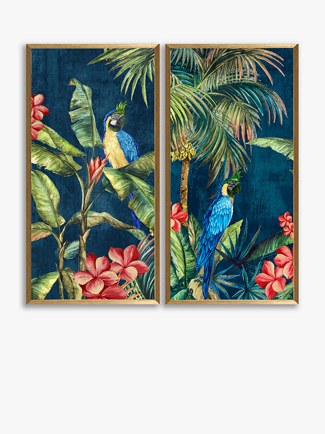 Eva Watts - 'Tropicana' Framed Prints, Set of 2, 82 x 42cm, Green/Multi