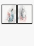 Pastel Nudes - Framed Prints, Set of 2, 52 x 42cm, White/Pink