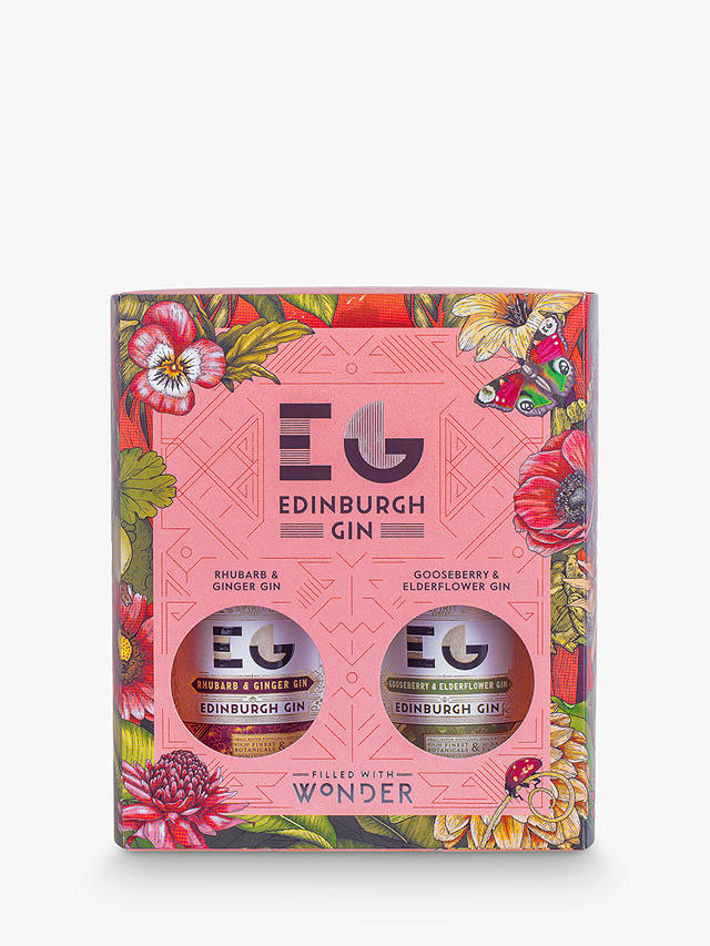 Edinburgh Gin Rhubarb & Ginger Gin and Gooseberry & Elderflower Gin Set, 40cl