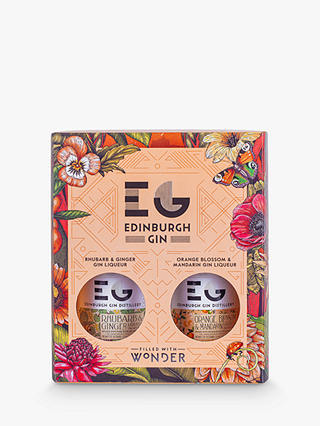 Edinburgh Gin Rhubarb & Ginger Gin Liqueur and Orange Blossom & Mandarin Gin Liqueur Set, 40cl