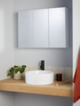 John Lewis & Partners White Gloss Triple Mirrored Bathroom Cabinet